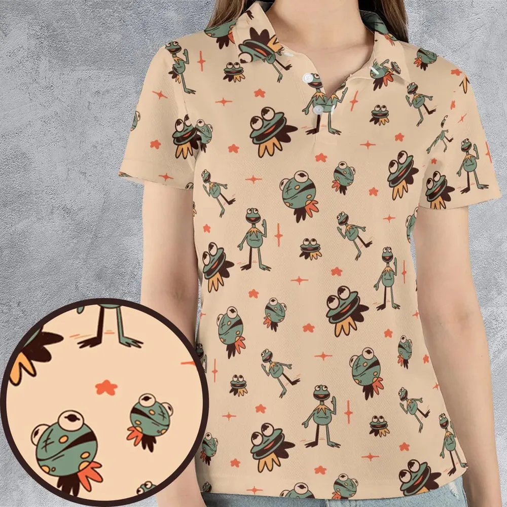 Kermit The Frog Doodles AOP Men/Women Polo Shirt - 4
