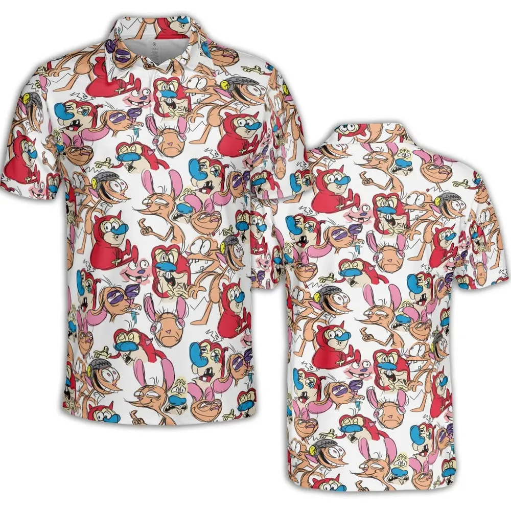 Insane Style The Ren and Stimpy Show AOP Men/Women Polo Shirt - 2