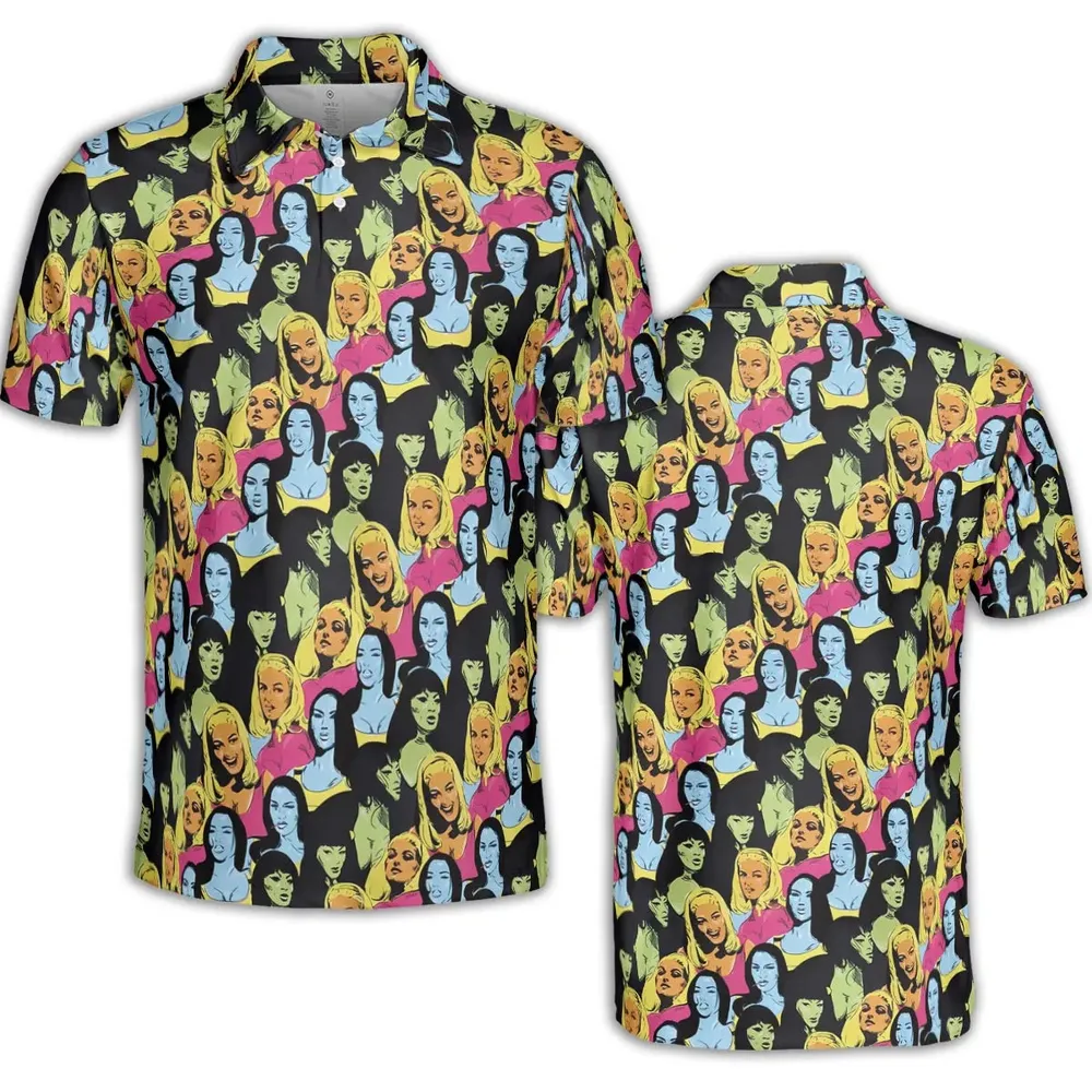 Retro Superwomen Belted Buckled and Booted AOP Men/Women Polo Shirt - 2