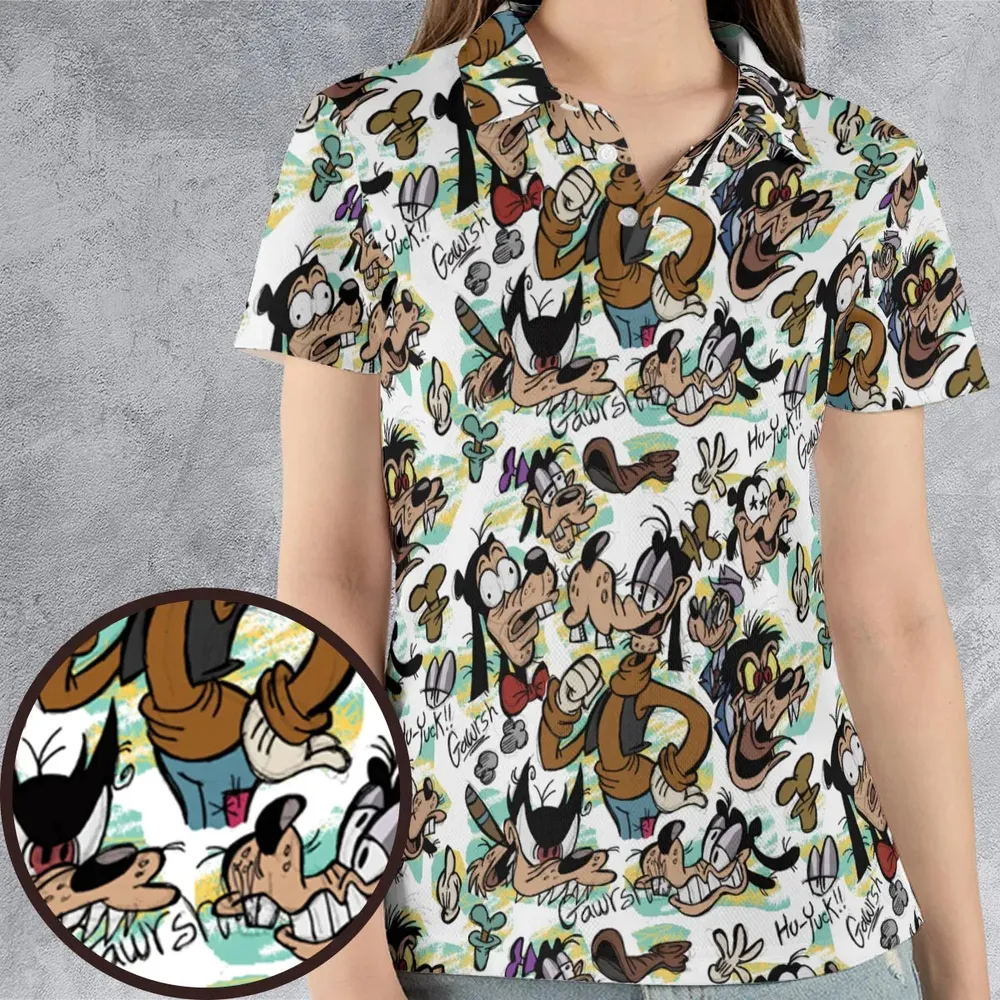 Many Faces Of Goofy AOP Men/Women Polo Shirt - 4
