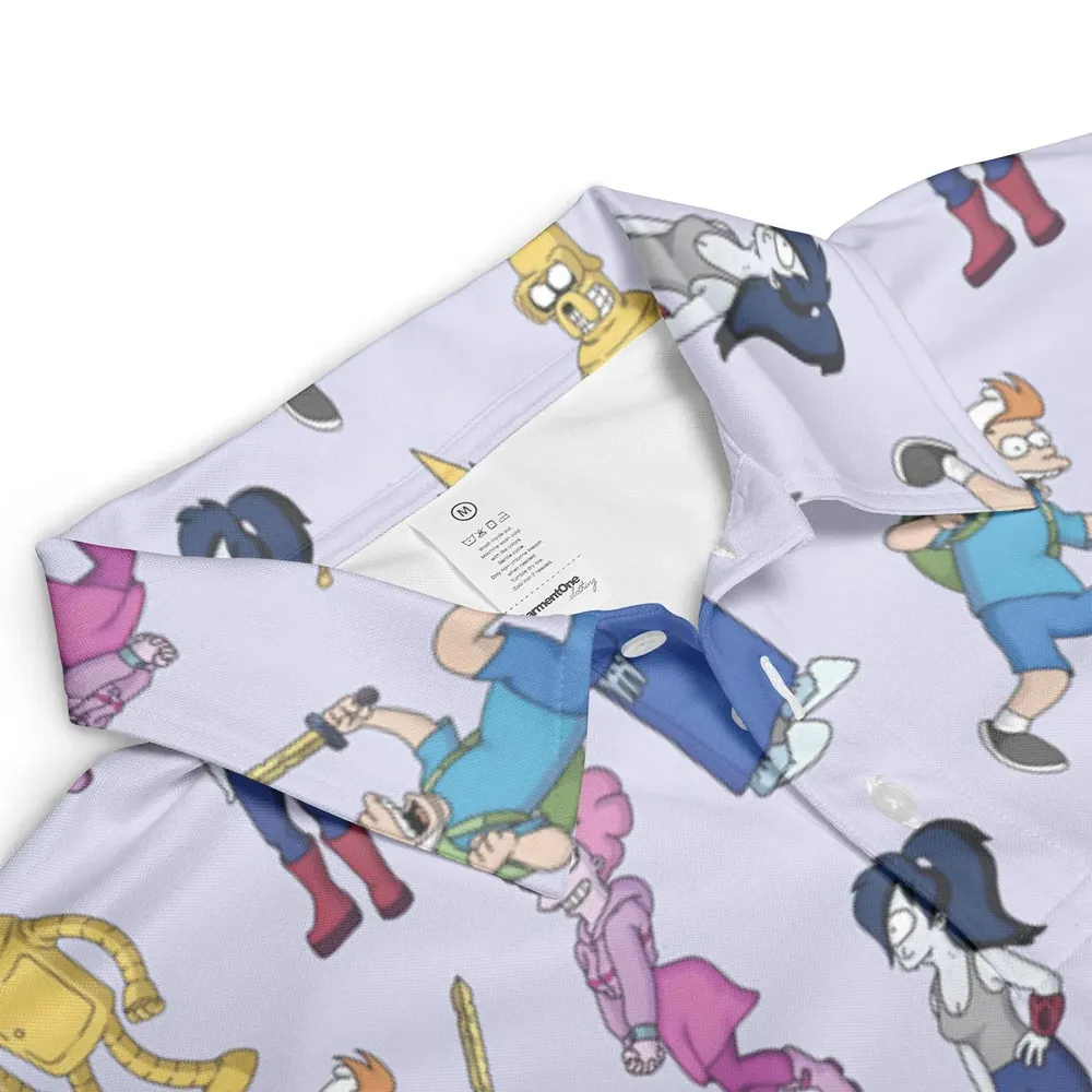 Future Time Futurama Adventure Time Mashup AOP Men/Women Polo Shirt - 3