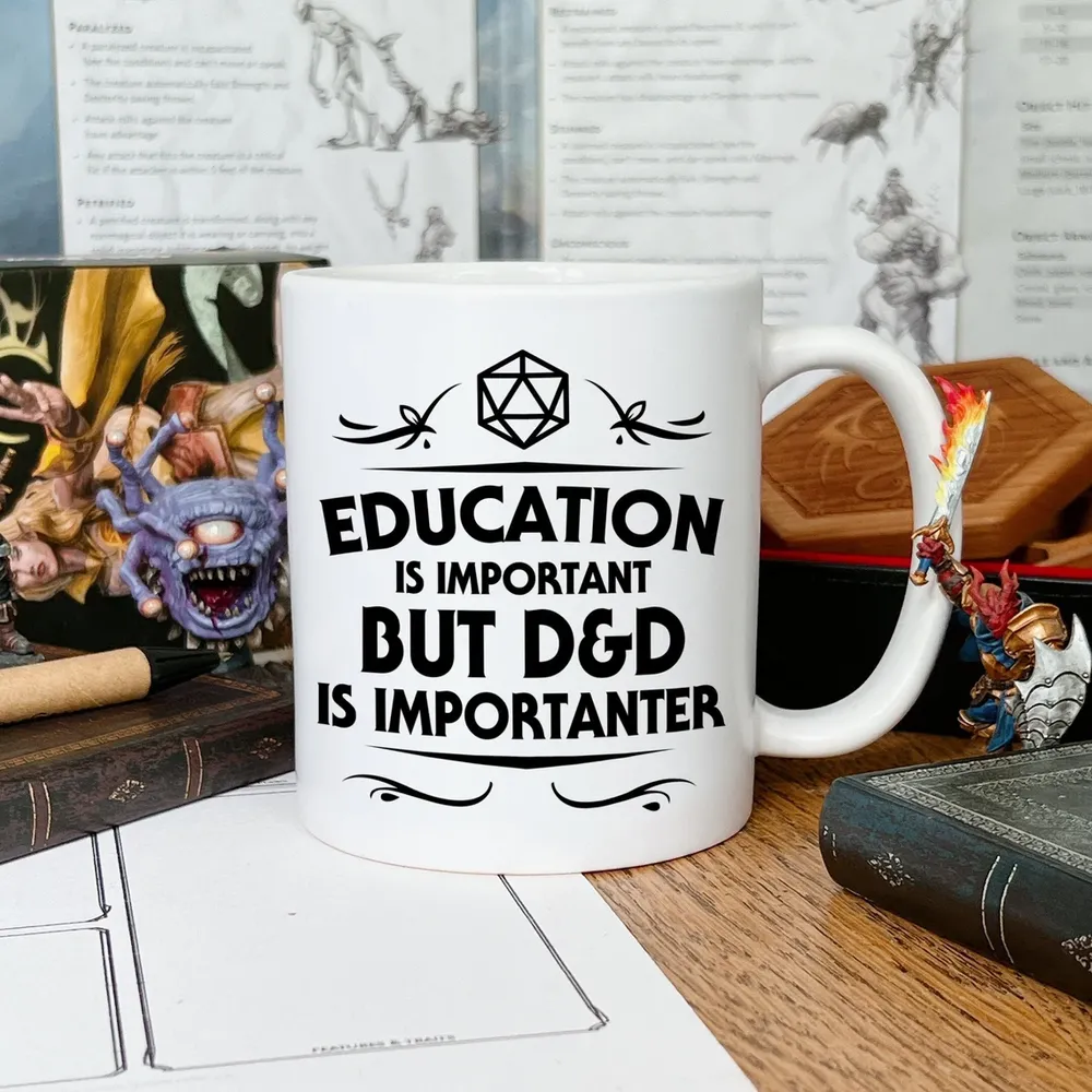 Education Is Important But DND Is Importanter Ceramic Mug - 1