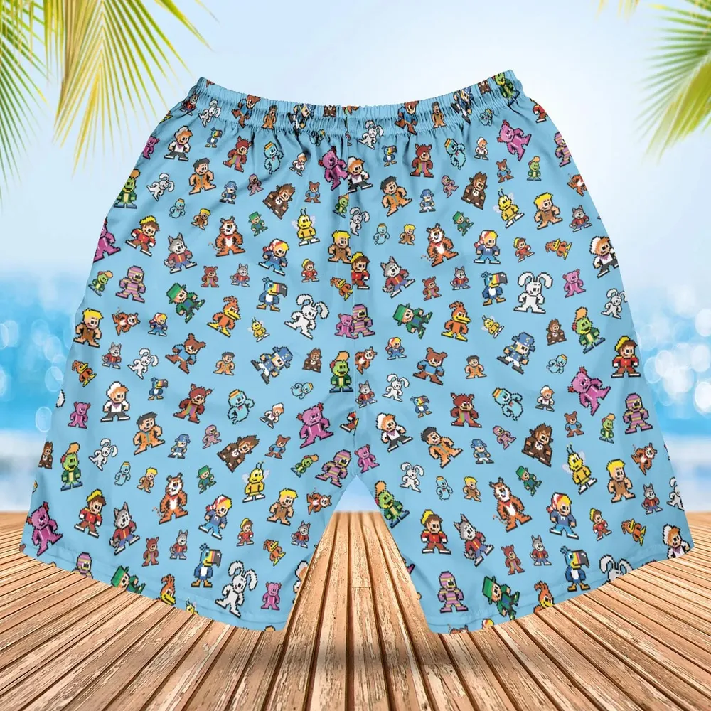 8-bit Breakfast Cereal Icons Hawaiian Short - 2