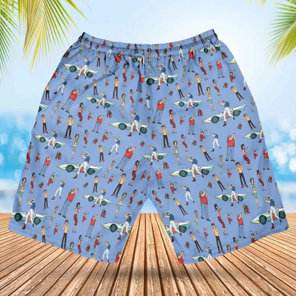 Speed Racer Characters Pattern Hawaiian Short - 2