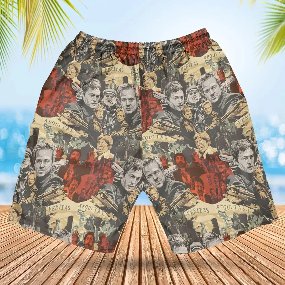 Retro 90s Action Film The Boondock Saints Hawaiian Short - 2