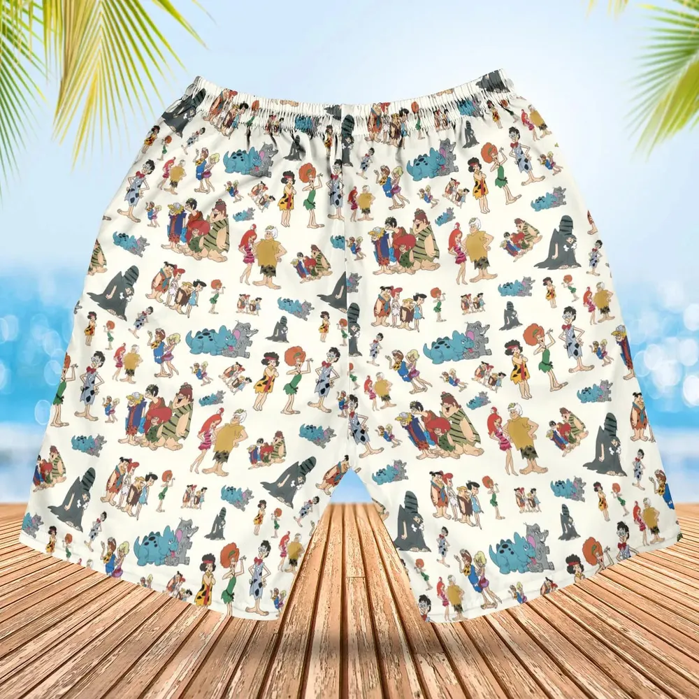 The Pebbles and Bamm Bamm Show Characters Hawaiian Short - 2