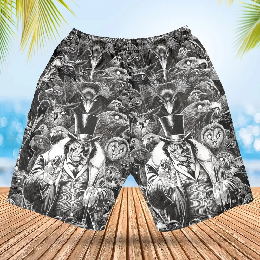 Umbrellas to Underworld Penguin Hawaiian Short - 2