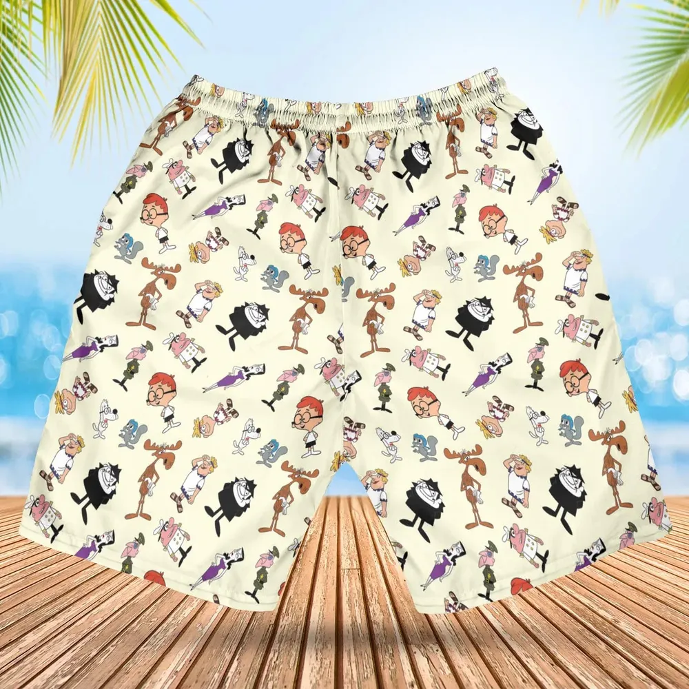 60s The Adventures Of Rocky And Bullwinkle and Friends Hawaiian Short - 2