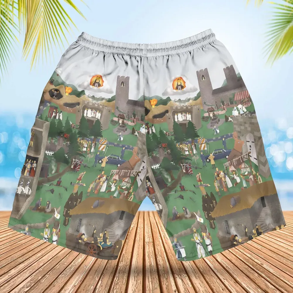 England 932 A.D Monty Python and The Holy Grail Hawaiian Short - 2