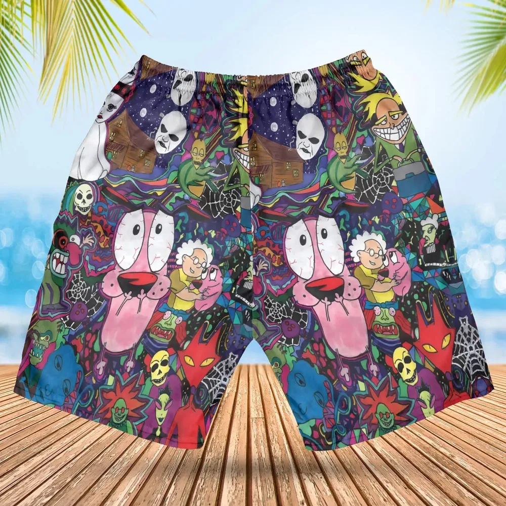 Horror Characters Cowardly Dog Hawaiian Short - 2