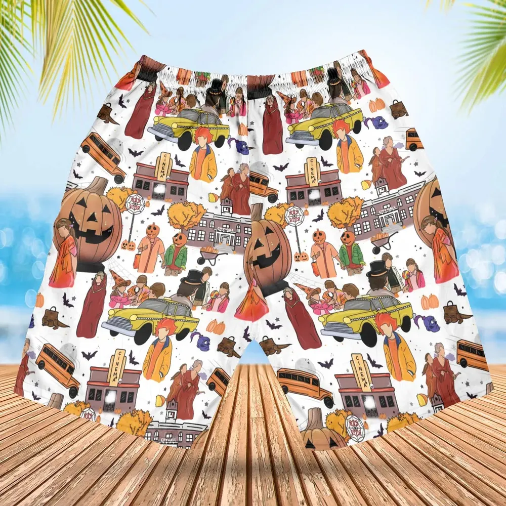 Fall Season Halloweentown Hawaiian Short - 2
