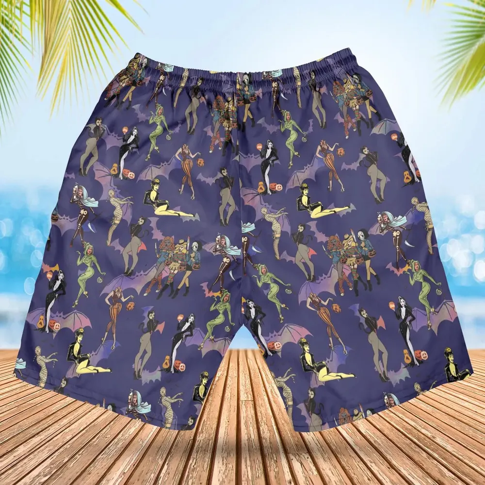 Horror Pin Up Girls Hawaiian Short - 2