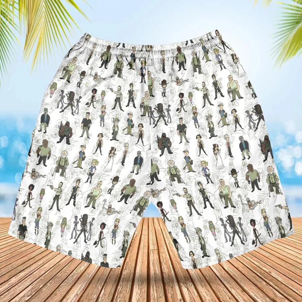 The Walking Dead Characters as Cartoons Hawaiian Short - 2