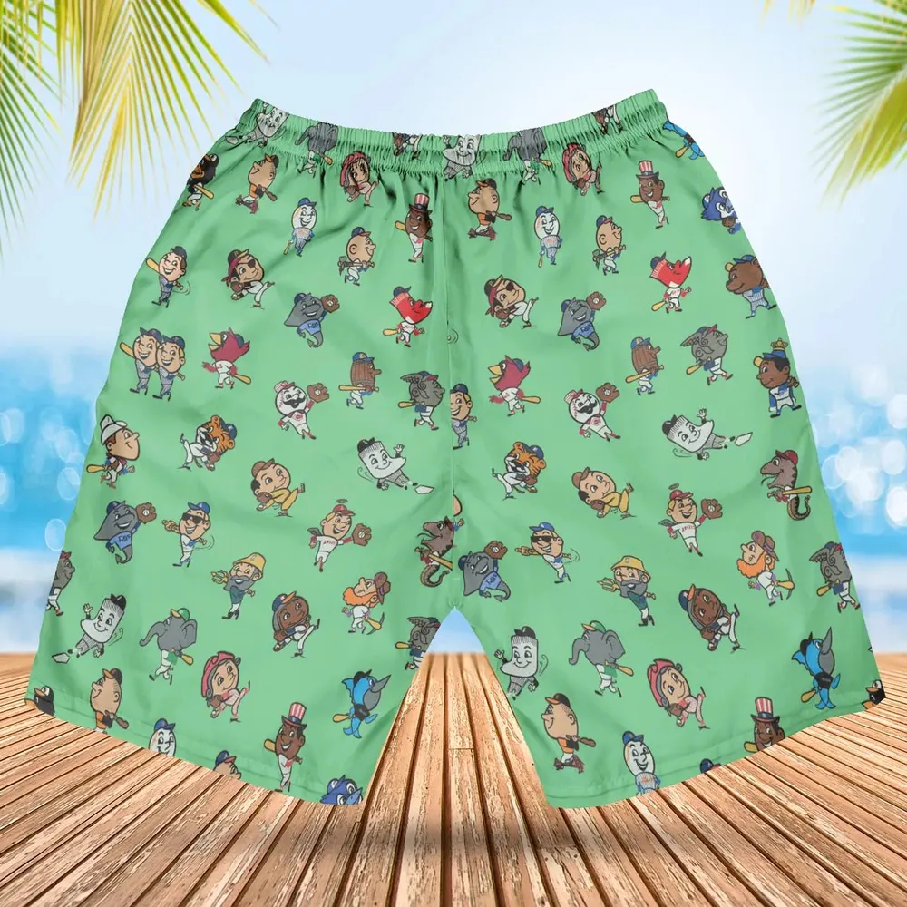 Baseball Mascot Pattern Hawaiian Short - 2