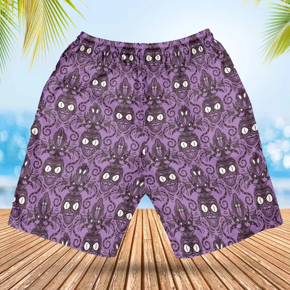 Beetlejuice Haunted Mansion Themed Hawaiian Short - 2