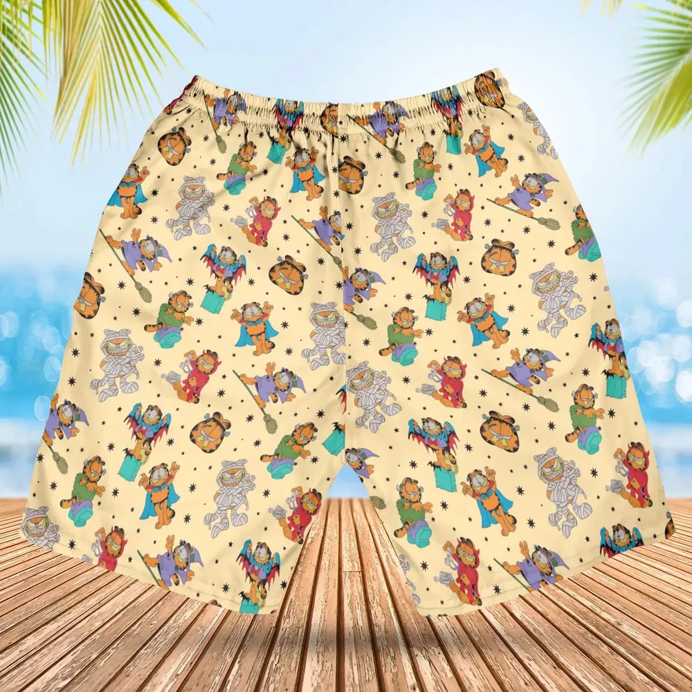 Nostalgic Cat Garfield's Halloween Adventure Hawaiian Short - 2