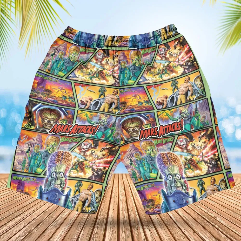 Ack! Ack! Ack! Mars Attacks Hawaiian Short - 2