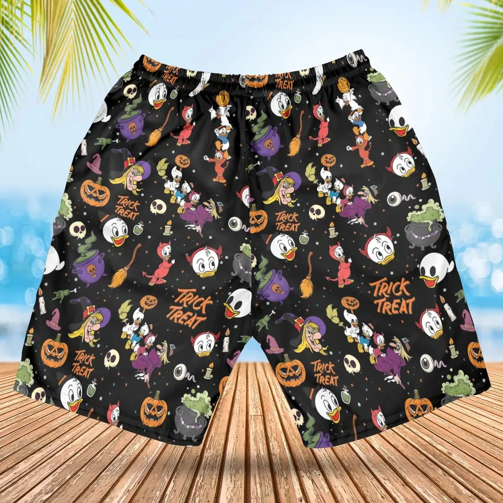 Huey, Dewey and Louie Duck Halloween Hawaiian Short - 2