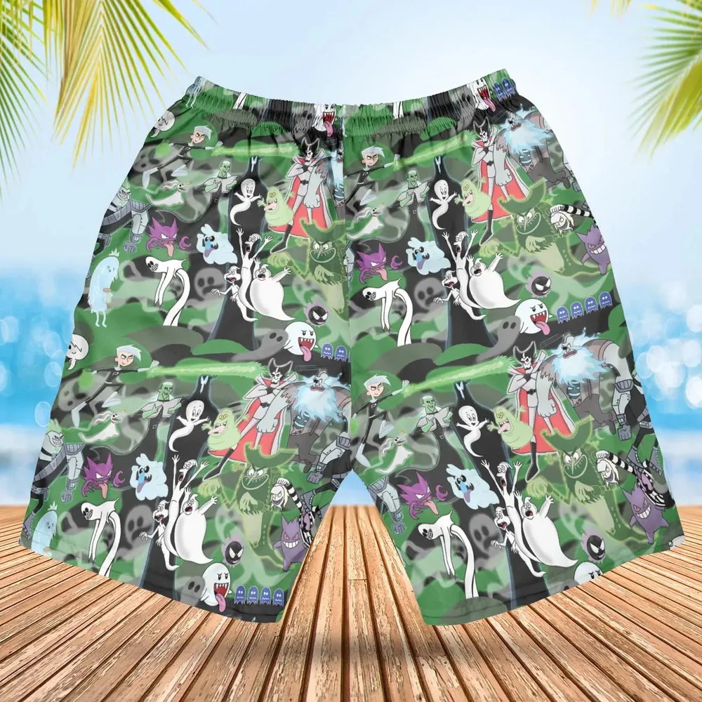 Ghost Cartoon Characters Hawaiian Short - 2