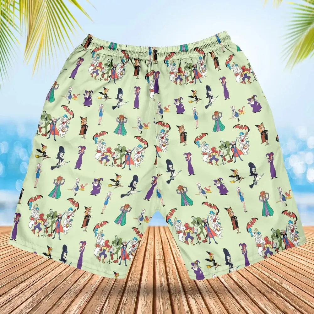 Witches Cartoon Characters Hawaiian Short - 2
