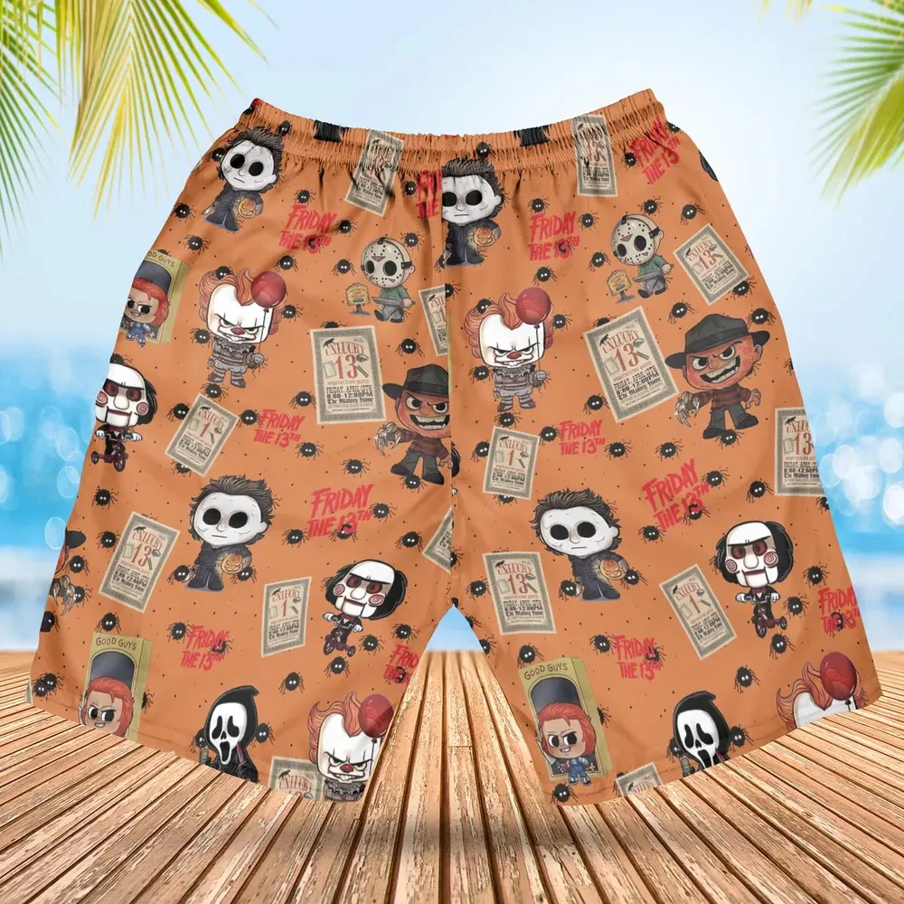 Chibi Horror Characters Hawaiian Short - 2