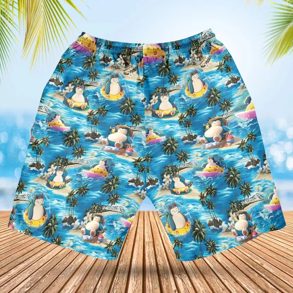 Snorlax Surfing Summer Vibes Hawaiian Short - 2