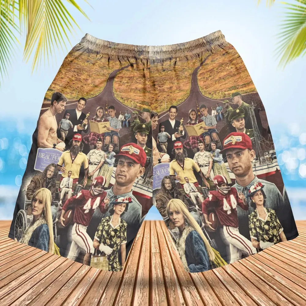 Forrest Gump's Journey Collage Hawaiian Short - 2