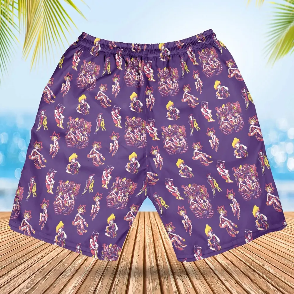 Yu Gi Oh Characters Patterns Hawaiian Short - 2