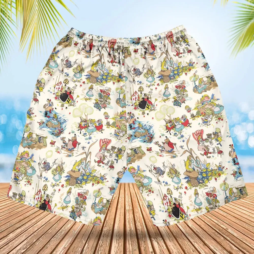 Alice In Wonderland Pattern Hawaiian Short - 2