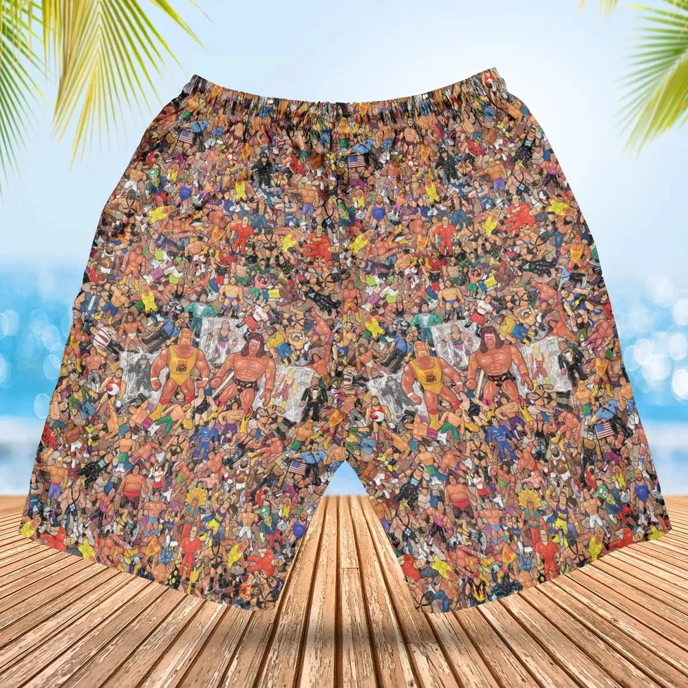 Wrestling Hulk Hogan and Buddies Figures Hawaiian Short - 2