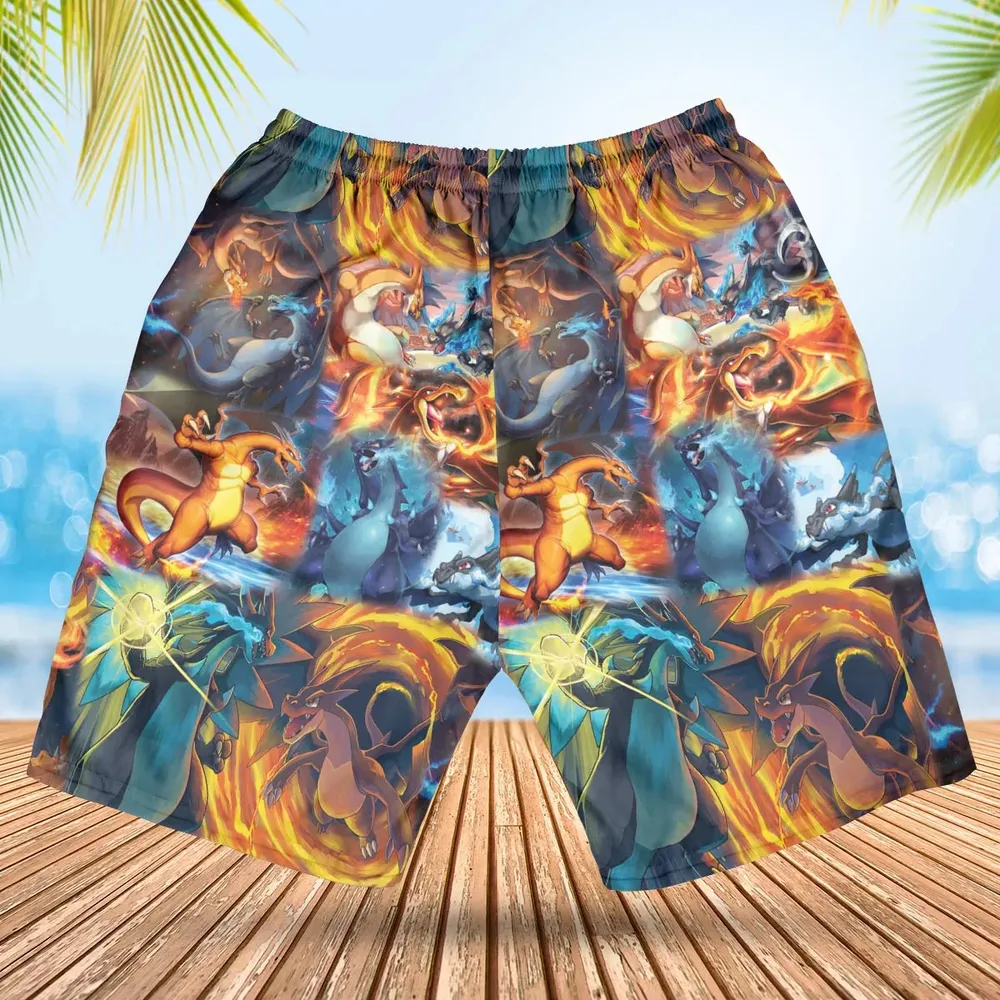 Charizard Ice Fire Dragon Combat Hawaiian Short - 2