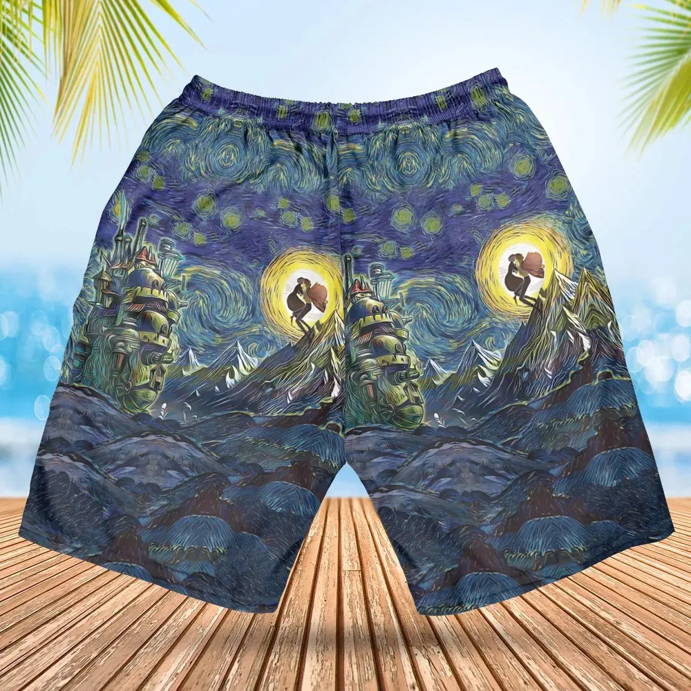 Howl’s Moving Castle Starry Night Hawaiian Short - 2