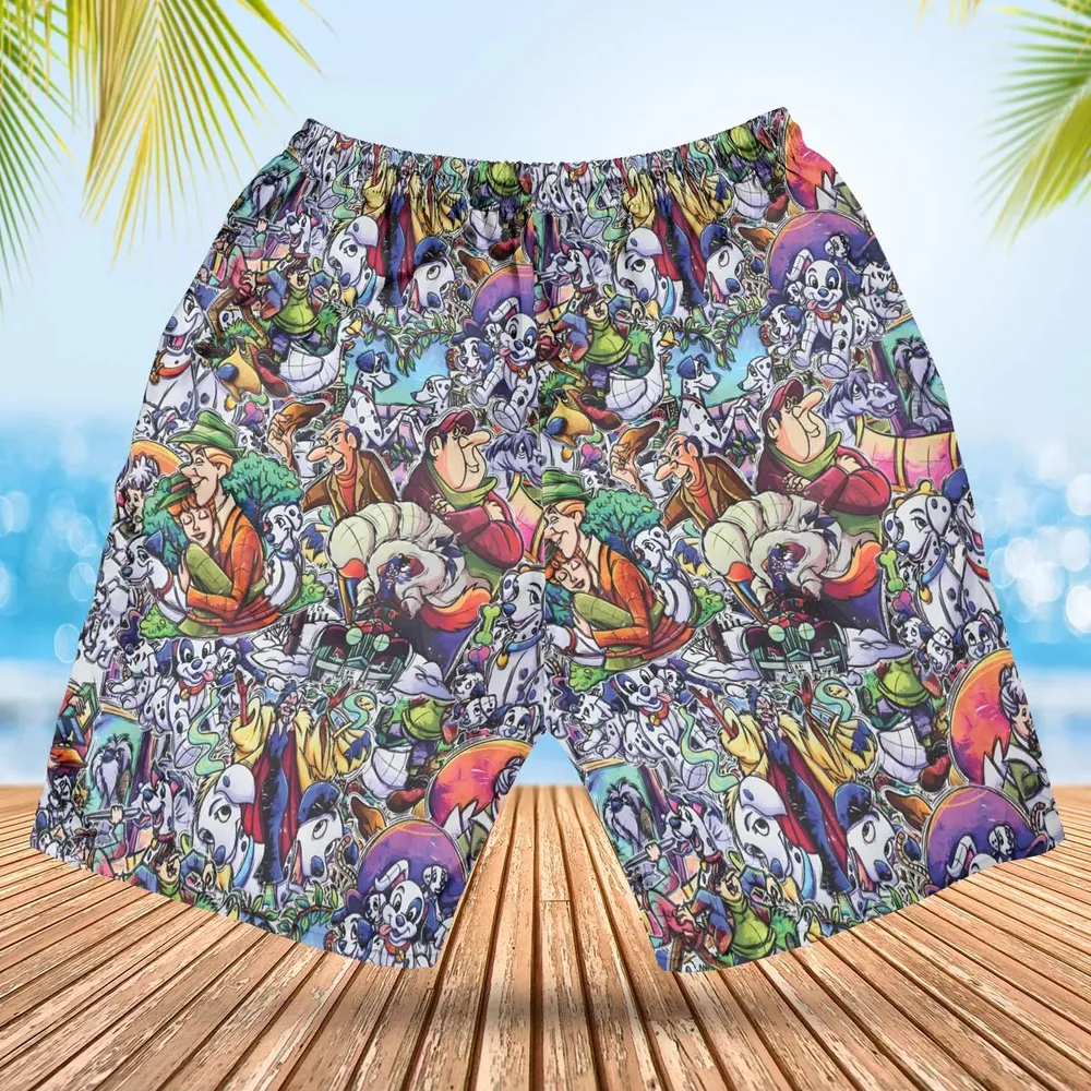101 Dalmatians Main 90s Hawaiian Short - 2