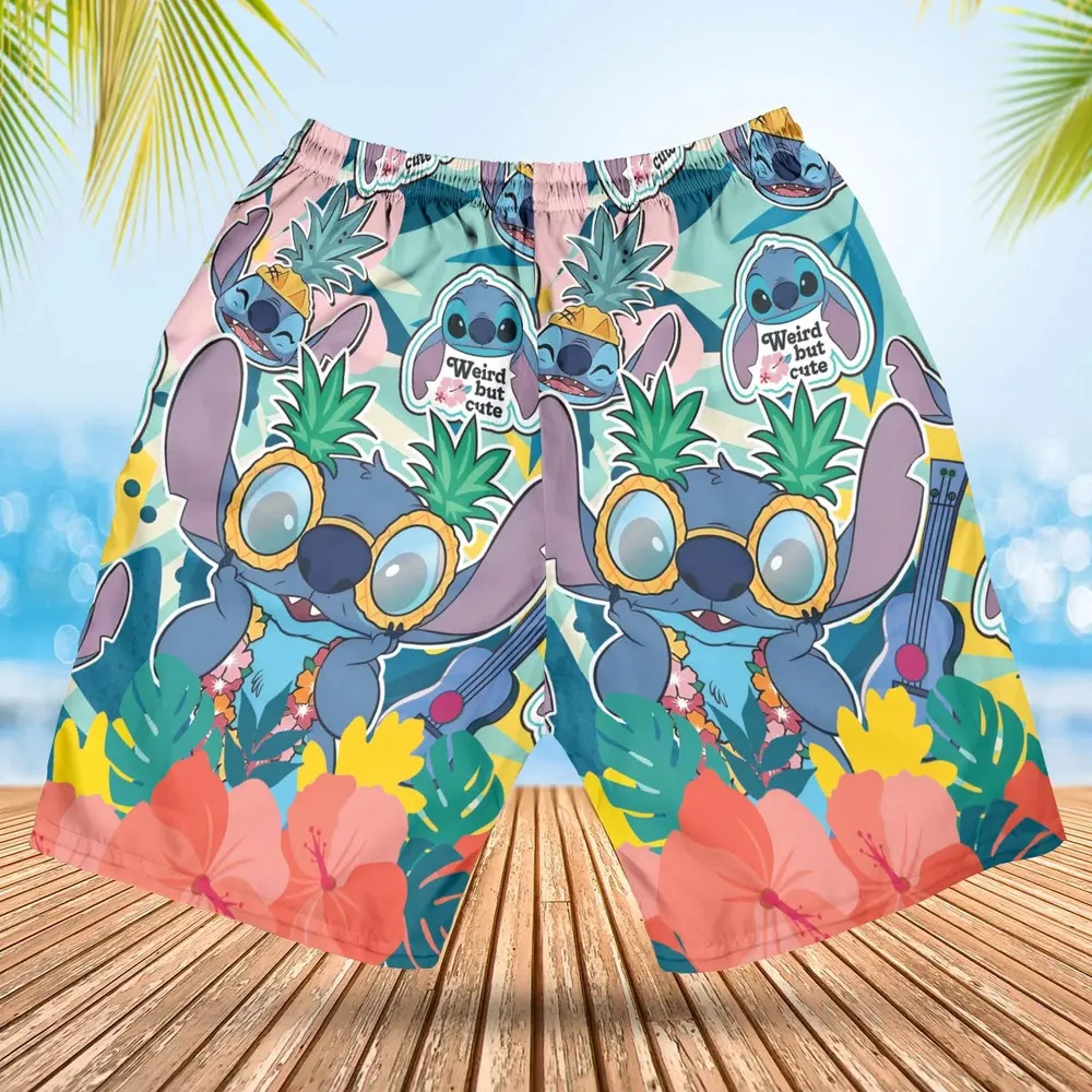 Weird But Cute Stitch Hawaiian Short - 2