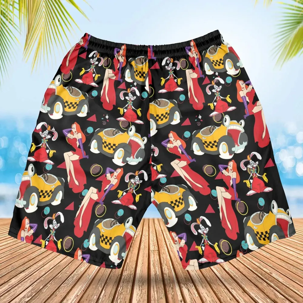 Retro 90s Jessica Rabbit Roger Rabbit Hawaiian Short - 2