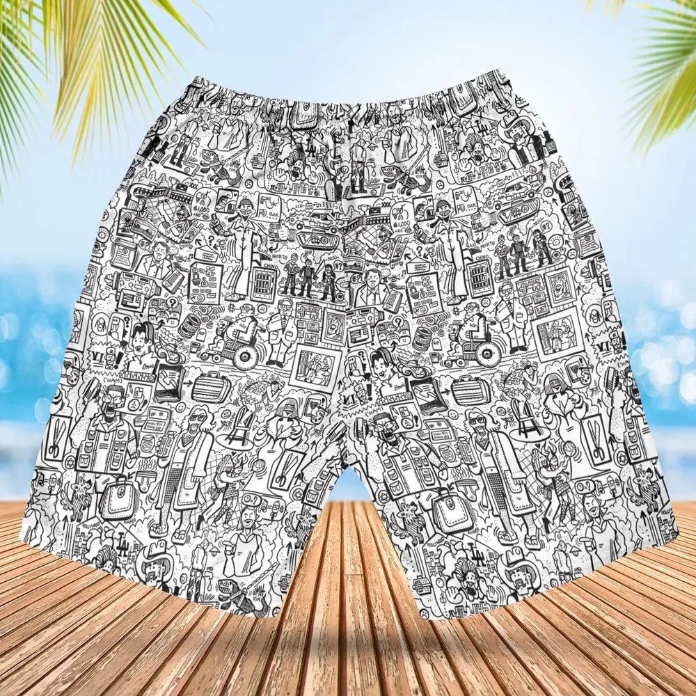 The Big Lebowski Doodles Hawaiian Short - 2