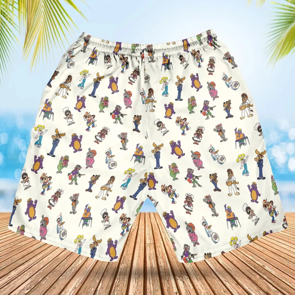 80s Pizza Time Theater Chuck E Cheese Hawaiian Short - 2