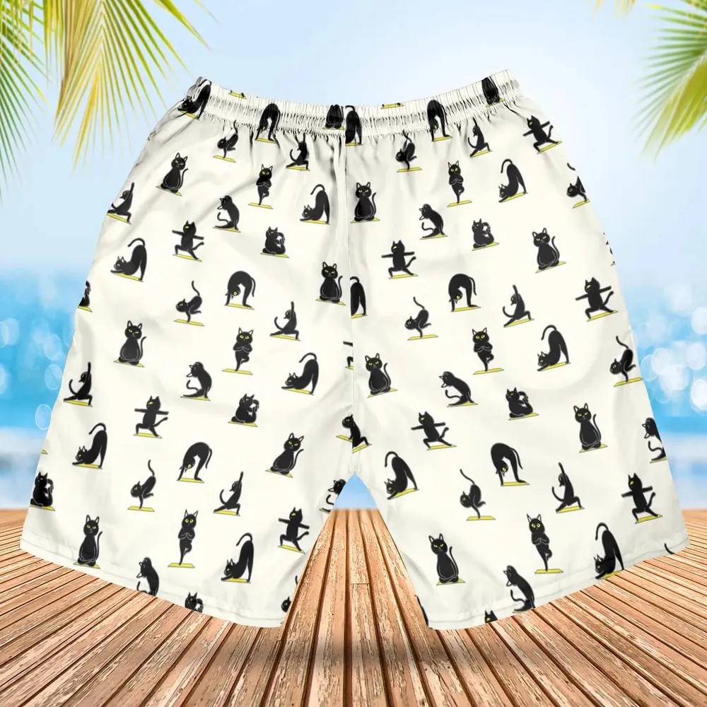 Bombay Cat Yoga Pattern Hawaiian Short - 2