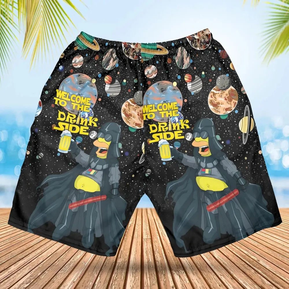 Simpson Darth Vader Welcome To The Drink Side Hawaiian Short - 2