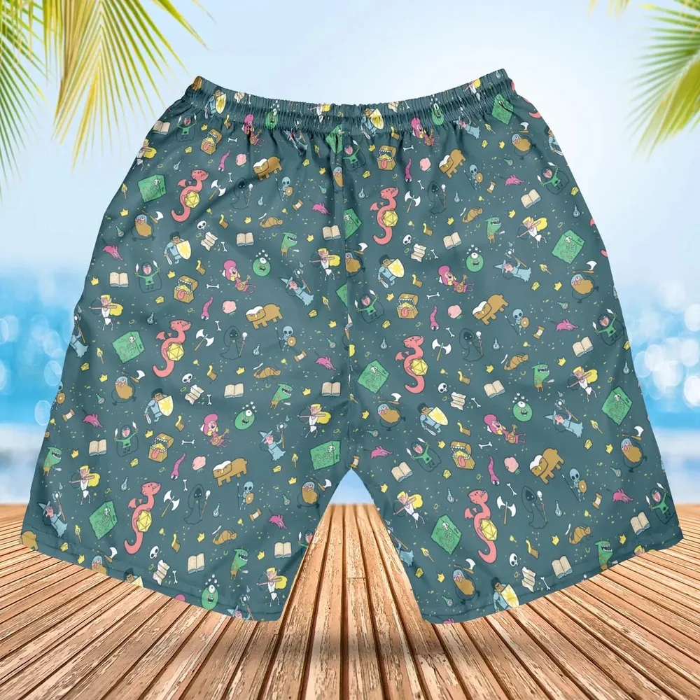 Cute Doodle Dungeons Hawaiian Short - 2