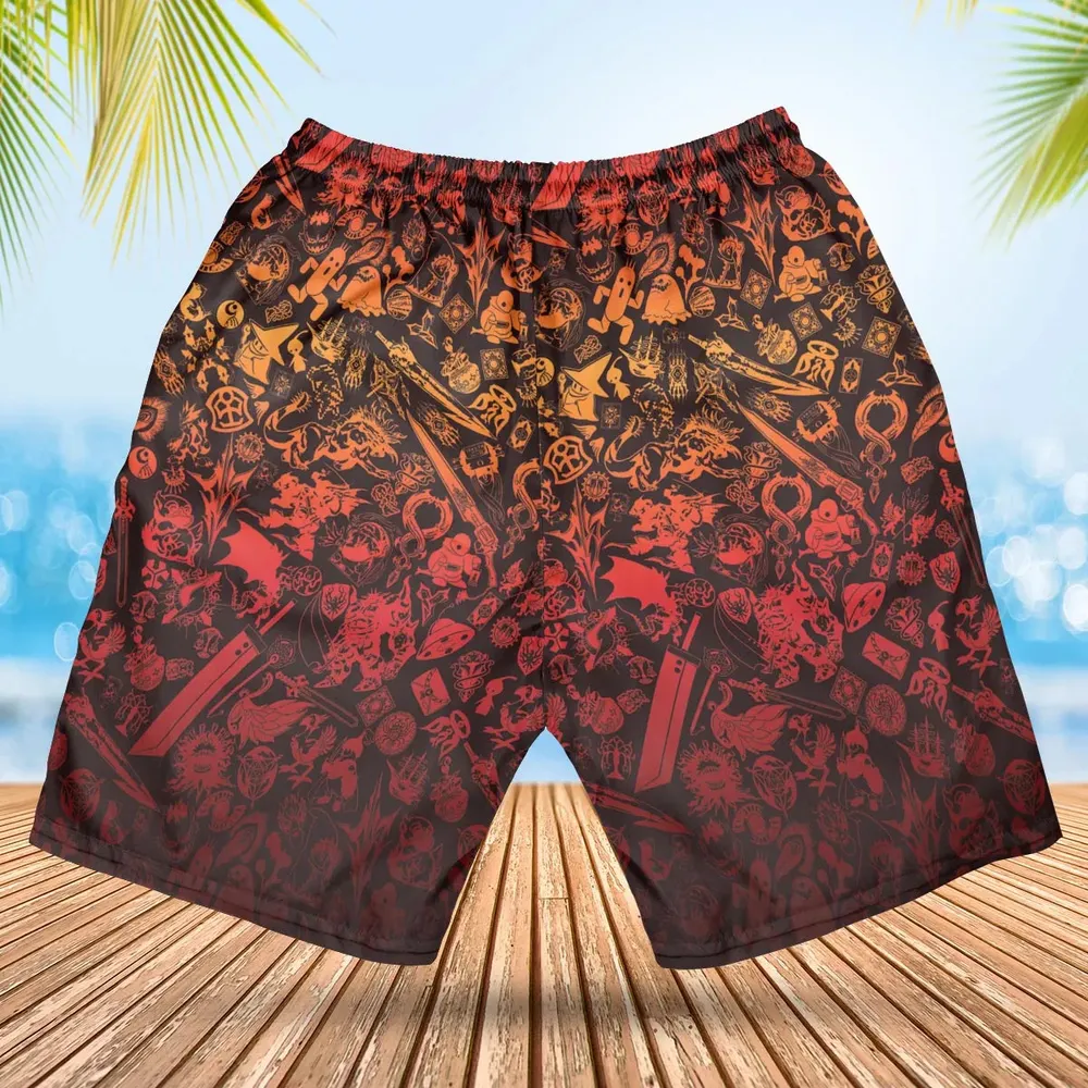Red Moggle Final Fantasy Hawaiian Short - 2