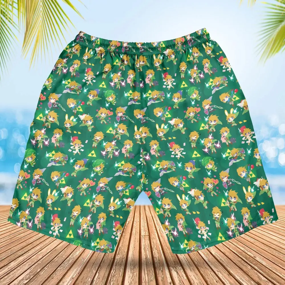 Cute Link Posing The Legend Of Zelda Hawaiian Short - 2