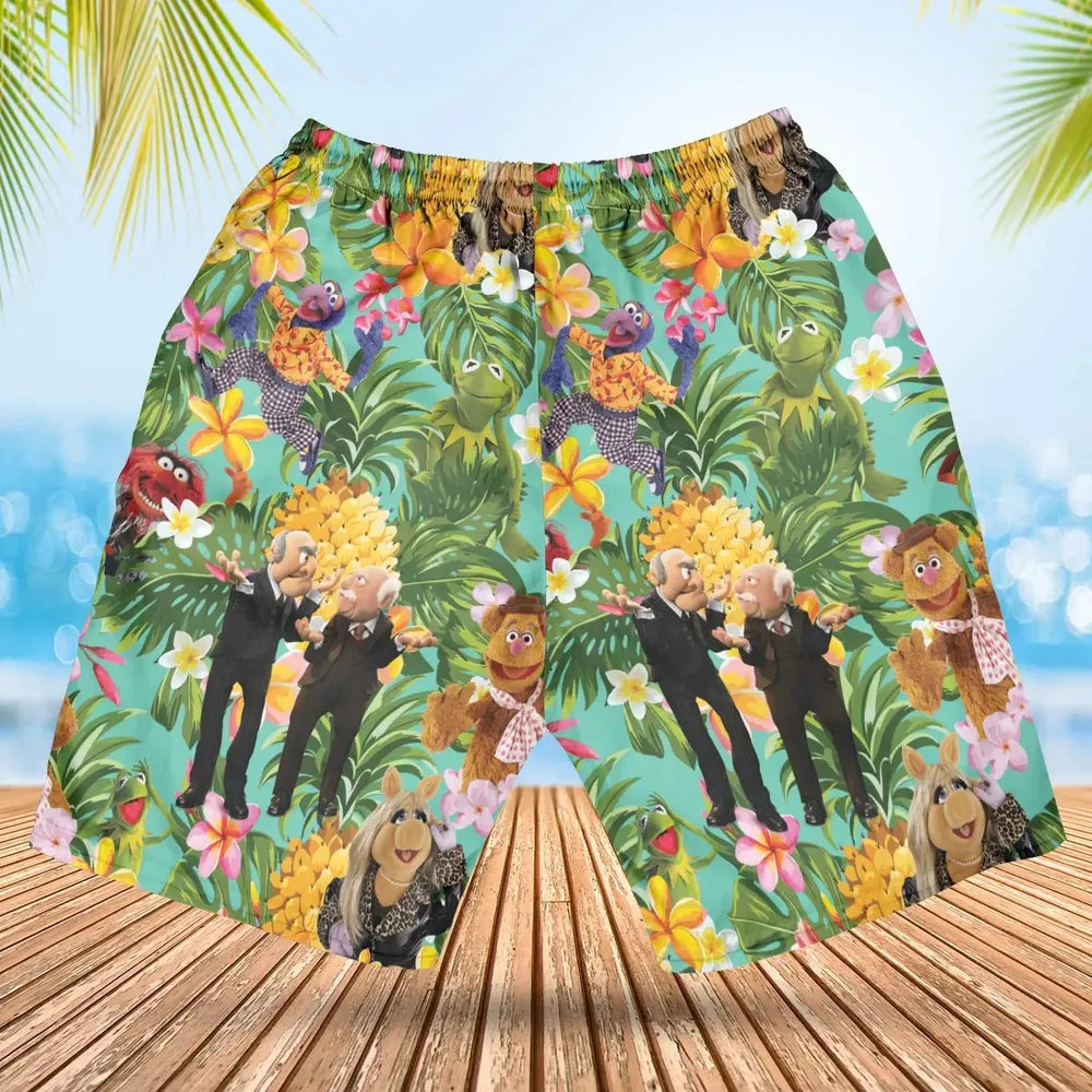 Statler And Waldorf Muppets Tropical Hawaiian Short - 2