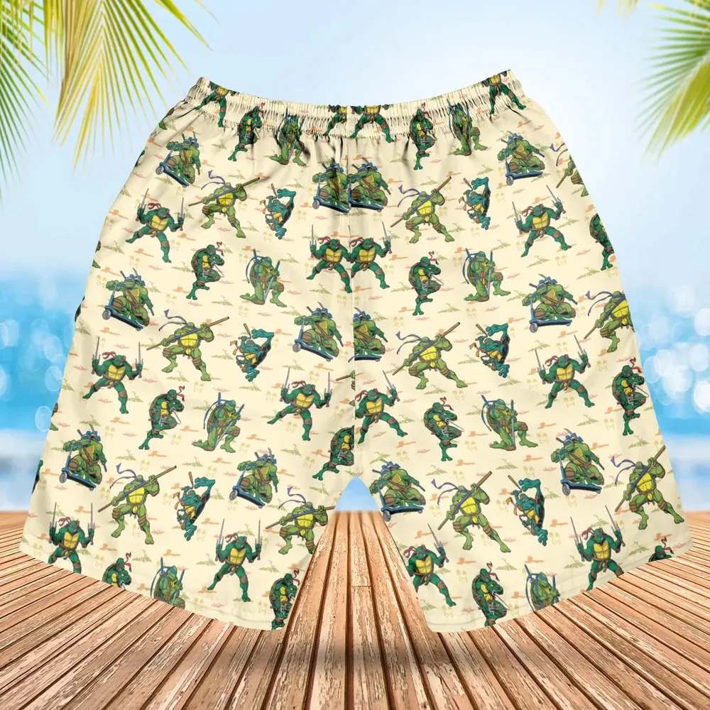 TMNT Characters Weapon Pattern Hawaiian Short - 2