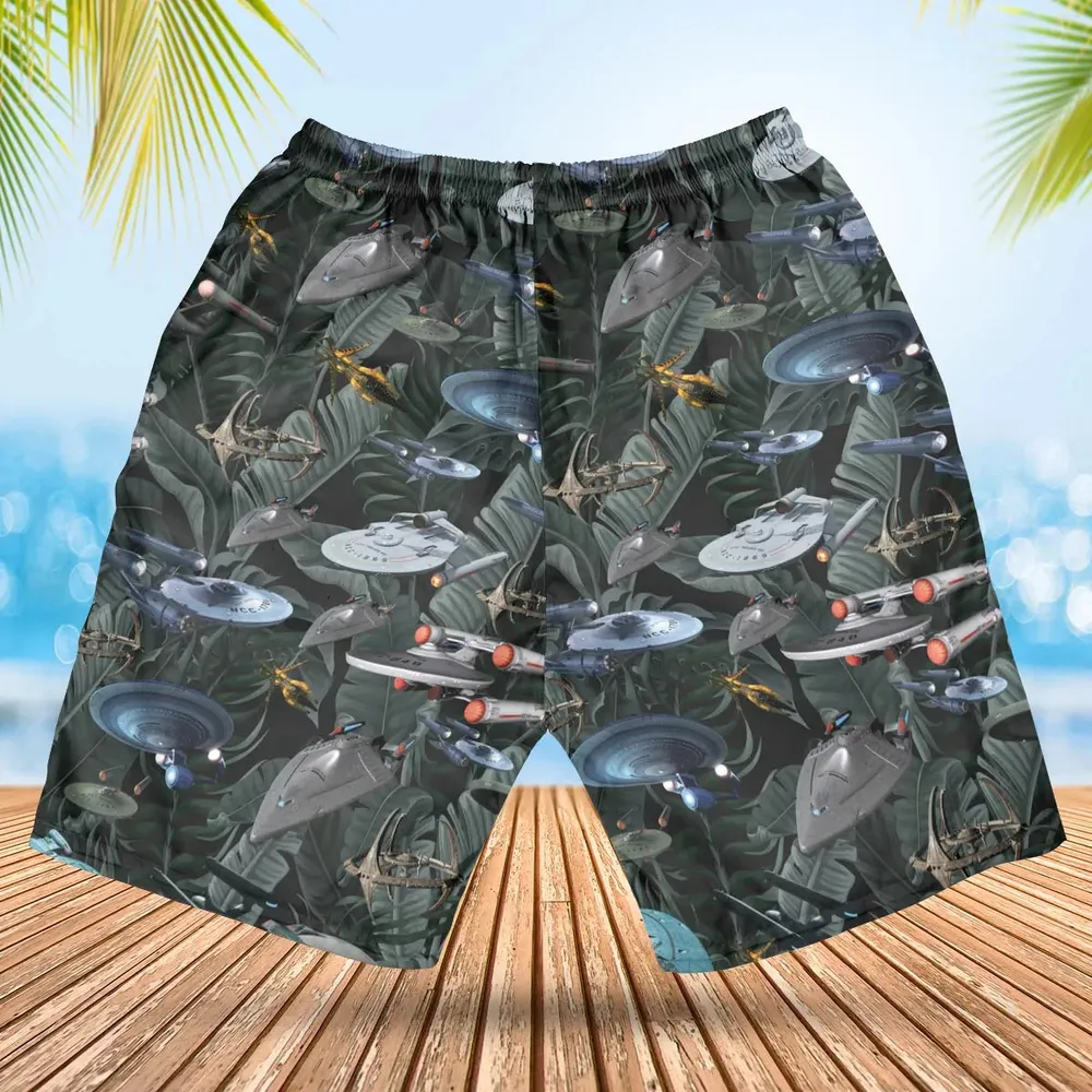 Star Trek Spaceship Pattern Hawaiian Short - 2