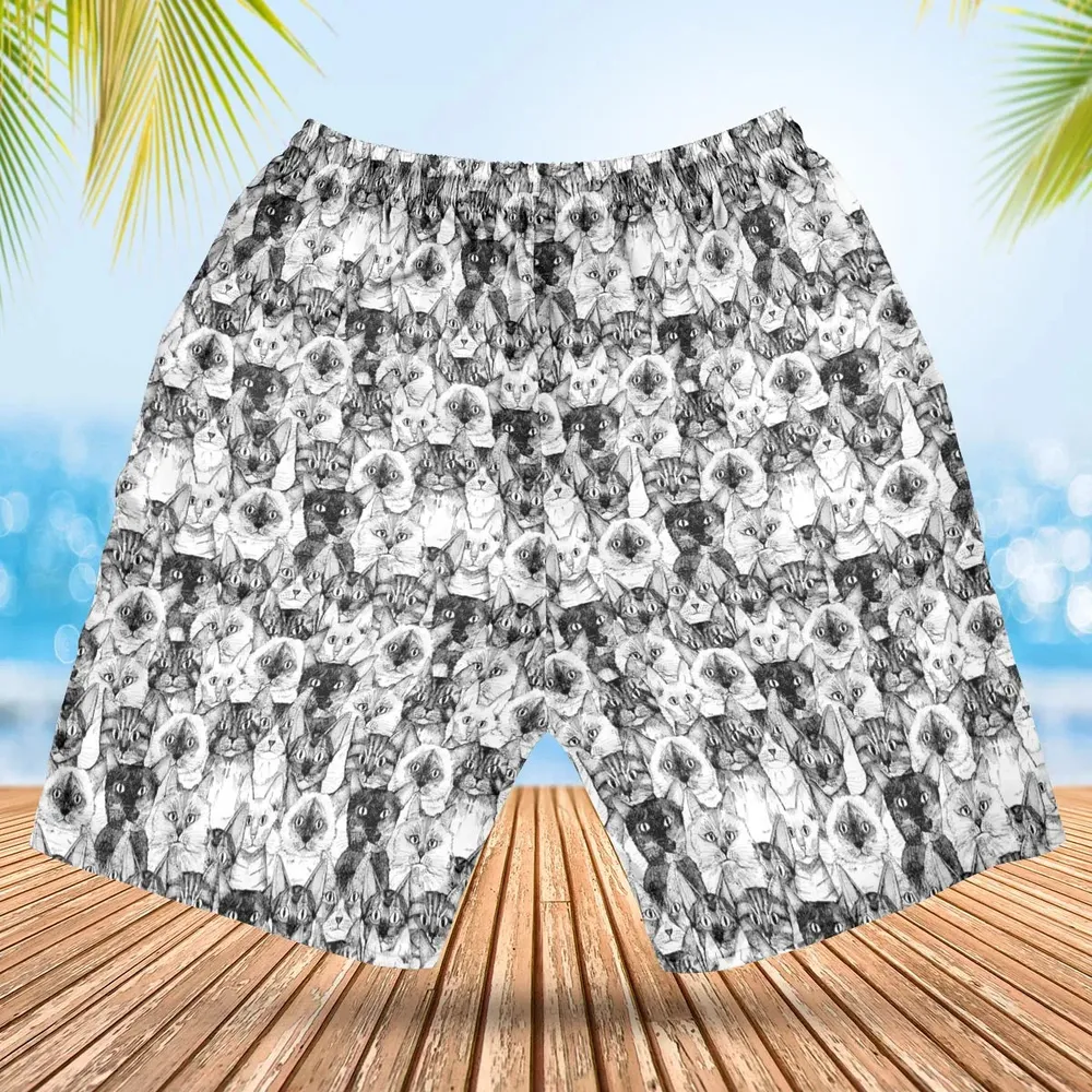 Just Cats Hawaiian Short - 2