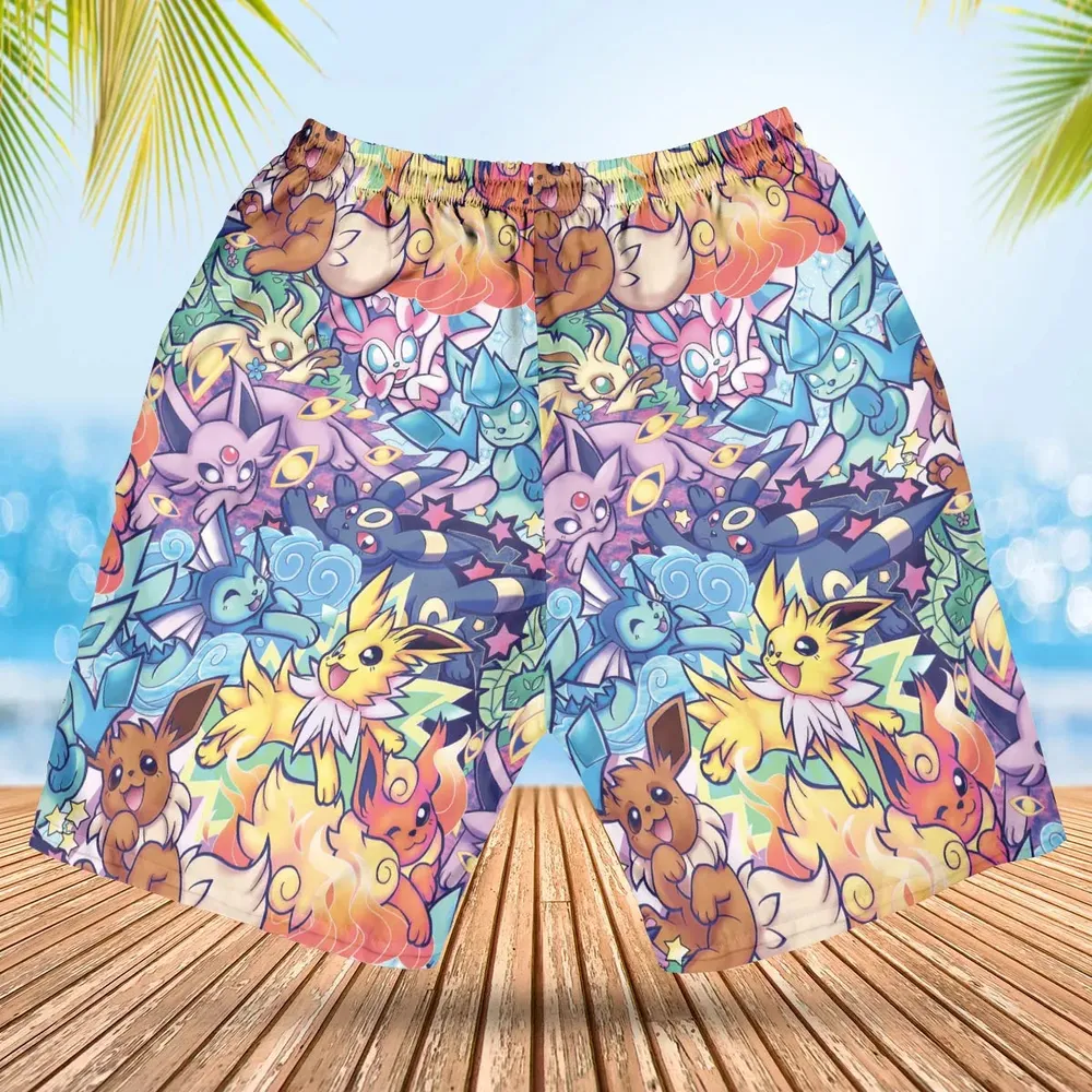 Evolutionary line of Eevee Pokemon Hawaiian Short - 2