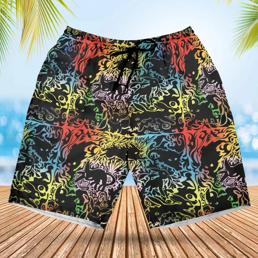 Eevee Pokemon Black Hawaiian Short - 1