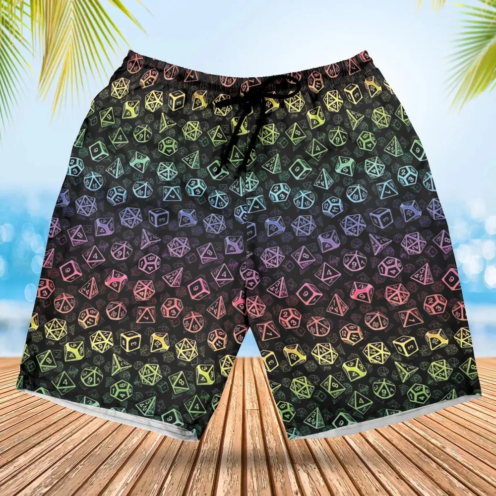 DnD Rainbow Dice Set Pattern Hawaiian Short - 1