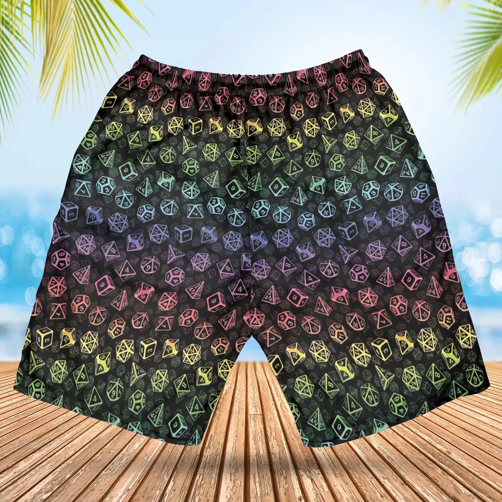 DnD Rainbow Dice Set Pattern Hawaiian Short - 2